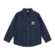 NEW ERAMLB韓國老花牛仔男女襯衫時(shí)尚寬松休閑情侶秋冬新款外套百搭 MLB藍色MLB M