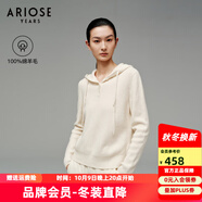 艾諾絲雅詩【商場同款】冬季新款100%綿羊毛針織衫連帽內(nèi)搭毛衣31118091 奶油米 S