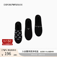 EMPORIO ARMANI/阿瑪尼官方旗艦?zāi)惺咳p裝棉質(zhì)提花船襪套裝七夕 【三雙裝船襪】黑色/黑色/黑色 均碼