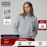 Teenie Weenie小熊秋季簡(jiǎn)約圓領(lǐng)套頭衛(wèi)衣學(xué)院風(fēng)短款上衣休閑時(shí)尚女 淺灰色 L (170)