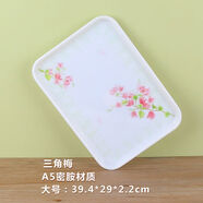 盛廣達托盤(pán)長(cháng)方形塑料歐式茶盤(pán)水杯水果盤(pán)餐盤(pán)子密胺放杯子盤(pán)茶盤(pán) 三角梅大號