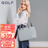 高爾夫（GOLF）電腦包女14英寸手提蘋(píng)果筆記本華為單肩斜挎包商務(wù)公文包女通勤