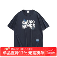 古由卡GUUKA藏克SANK聯(lián)名短袖t恤男潮牌五分袖寬松男士T恤短袖 深灰 S