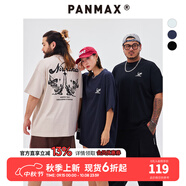 潘·麥克斯（PANMAX）PANMAX潮牌大碼男裝2025夏季新款天使翅膀小眾印花設計純棉短袖男 藏青 4XL