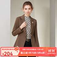 經(jīng)典故事（JANE STORY）工裝黑色小西裝外套2025新款女ol面試職業(yè)高端一?？畚鞣弦滦”?褐色 XL