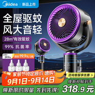 美的（Midea）電風(fēng)扇空氣循環(huán)扇暴風(fēng)驅(qū)蚊落地扇家用大風(fēng)力輕音凈化扇 組合裝【智控驅(qū)蚊款】紫色+3瓶驅(qū)蚊液