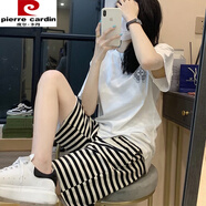 皮爾卡丹（pierre cardin）三亞旅行穿搭套裝女夏云南西雙版納衣服泰國沙灘裙海邊度假連衣裙 條紋褲子 S 建議80-100左右