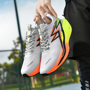 李寧征榮碳板跑鞋透氣馬拉松競速防滑男飛電5U女運動跑鞋青少年球情侶 S611熒光耀 35