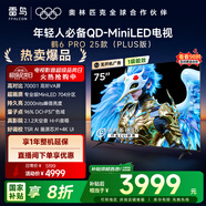 TCL雷鳥電視 75鶴6 PRO 25款（PLUS版） 75英寸QD-MiniLED高階VA 家電國家補貼電視75S595C Pro-A