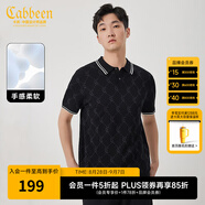 卡賓（CABBEEN）【老花提花】短袖T恤男2024夏季新款寬松男士商務(wù)休閑 煤黑色01 S /165/46