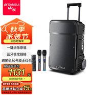 山水（SANSUI）A08 戶外K歌專用音響大功率重低音廣場(chǎng)舞智能音箱多媒體會(huì)議帶麥克風(fēng)8英寸電木吉他民謠樂(lè)器音箱
