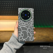 妙燕vivo X Fold5手機(jī)殼vivoxfold5折疊屏保護(hù)套國潮中軸超薄后殼外全包防摔男女新款磨砂高級感簡約款 vivo XFold5浮雕山茶花中軸后殼標(biāo)準(zhǔn)丨黑色