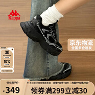 卡帕（Kappa）女鞋夏季網(wǎng)面運(yùn)動(dòng)鞋子女款網(wǎng)鞋增高老爹鞋休閑跑步鞋 黑色 36.5