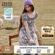 Teenie Weenie小熊連衣裙女2025年夏季新款清新田園風(fēng)格紋短袖連衣裙長(zhǎng)裙女 淺紫色 L