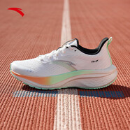 安踏（ANTA）馬赫5SE丨PG7女鞋緩震跑步鞋女中考體測競速訓練運動(dòng)鞋跑鞋 紙莎白/熒光赤道綠-1 35.5