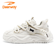 德?tīng)柣菹募灸行W(wǎng)面透氣滑板鞋運動(dòng)休閑 象牙白 39