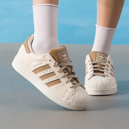 阿迪達(dá)斯（adidas）男鞋女鞋三葉草板鞋秋季新款情侶金標(biāo)貝殼低幫學(xué)生百搭休閑小白鞋 JR6988奇妙白/紙板黃 38.5