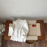 喜雅萌嬰兒毛衣0-1歲開(kāi)衫女孩套裝衣服秋冬225新款甜美加絨公主裙寶寶冬 白色毛衣打底衫 73 cm *建議13-18斤左右