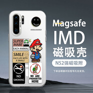 鯉汐 適用華為P30Pro磁吸手機殼潮牌P30彩銀膚感全包防摔男2025新款像素馬里奧保護套 月光銀-像素馬里奧 華為p30pro