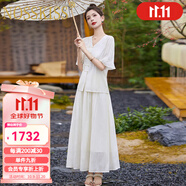 NOSSKISS奢侈高檔品牌短袖連衣裙女2025夏季新款時(shí)尚提花顯瘦減齡套裝裙 米色 XL