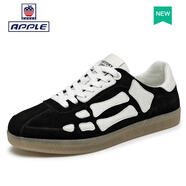 Apple蘋(píng)果板鞋男鞋子秋冬季2025新款男士德訓鞋黑白熊貓骨頭鞋潮休閑鞋 黑色 36 女碼