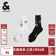 杰克·瓊斯（JACK&JONES）冬季新款NBA聯(lián)名湖人隊(duì)圖案印花羅紋松緊襪口潮流襪子男22441Q004 本白色A06 本白色A06 2雙 M
