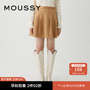 moussy【新復(fù)古回潮】 美式復(fù)古機(jī)車風(fēng)百褶裙半身裙女028GAZ30-6070 060棕色 S 00001