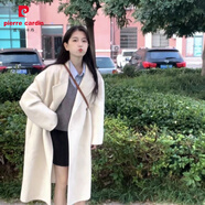 皮爾卡丹（pierre cardin）美拉德韓系慵懶風(fēng)毛呢大衣女2025新款秋冬季中長(cháng)款加絨咖色外套燕麥色版 加絨S 【建議80-95斤以下】