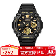 卡西歐（CASIO）手表男十年電力 戶外運(yùn)動男表 多功能石英學(xué)生手表學(xué)生表 AEQ-120W-9A
