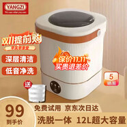 YANGZI揚(yáng)子集團(tuán)半全自動(dòng)迷你洗衣機(jī)小型洗脫一體 內(nèi)衣內(nèi)褲洗衣機(jī)學(xué)生宿舍 嬰兒洗襪子機(jī)帶脫水租房半自動(dòng) 升級(jí)款12L白【藍(lán)光+CLE深度清潔+低音凈洗】