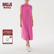 無(wú)印良品（MUJI）IDEE 女式 棉平織 立領(lǐng)無(wú)袖連衣裙 GAC68C3S 長(cháng)裙裙子多巴胺 玫粉色 均碼