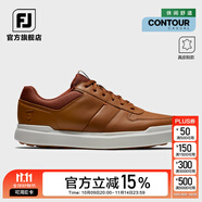 FootJoy高爾夫球鞋男士FJ全新Contour Casual休閑舒適golf無(wú)釘球鞋男板鞋 54373棕 41 碼=美碼7.5碼