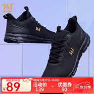 361 男鞋冬季運動(dòng)鞋透氣網(wǎng)面慢跑鞋軟底休閑鞋子 烏黑色/皇冠金 41