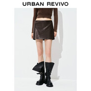 UR2025秋季新款女裝休閑復古摩登PU超短款半裙UYY550052