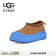 UGG秋季男女同款舒適簡(jiǎn)約厚底圓頭低幫塔斯曼時(shí)尚休閑鞋 1144096 CBG | 栗色/天藍色 37