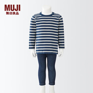 無印良品 MUJI 嬰童 起毛 羅紋編織 條紋長袖T恤 兒童童裝  CCD12A2A