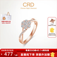 CRD克徠帝【現(xiàn)貨閃發(fā)】星韻鉑金鉆戒女群鑲鉆石戒指求婚結(jié)婚訂婚 【G0590R】18K玫瑰金共約20分