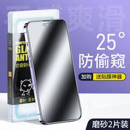 黑爵（AJAZZ）黑爵iPhone14蘋(píng)果13鋼化膜pro防xs全屏pg6plus7ip8隱私模p12PG11手機膜xxsmaxip12por防偷看PG13 25砂AR超清全屏-2片送神器 iPhoneX