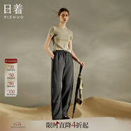 日著設(shè)計(jì)師女裝2025秋季新款運(yùn)動(dòng)休閑寬松顯瘦高級(jí)窄版直筒長(zhǎng)褲子 灰色 M