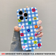 德銳斯適用蘋(píng)果華為榮耀OPPO一加vivo紅米iPhone16手機殼小米15藍格子彩色花朵mate70全包x200/reno13菲 菲林硬殼-X1087藍格子彩色花朵 vivo_Y78+