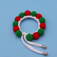 喵意新款批發(fā)寵物項圈編織小貓項鏈脖圈可調節貓項圈貓咪飾品圣誕限定 可愛(ài)圣誕色系 XS可調節15-20cm建議1-2.5公斤