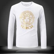 VERSACE JEANS COURTURE范思新款哲美杜莎新款秋裝萊卡棉修身潮流t長(cháng)袖t恤男裝大碼上衣打 192長(cháng)袖白色 5XL 【196-210斤】