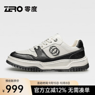 零度Zero男鞋板鞋真皮2025秋冬新款撞色休閑小白鞋高彈緩震防滑耐磨 黑白 41