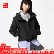 優(yōu)衣庫【加購】女裝休閑連帽短外套/時(shí)尚百搭479229 09 黑色 M /160/84A