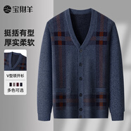 寶財(cái)羊中老年針織開(kāi)衫男春秋季爸爸裝長(zhǎng)袖馬甲加厚毛衣外套老人爺爺衣服