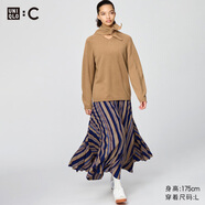 優(yōu)衣庫合作款/女裝打褶長(cháng)裙/半身裙裙子481439 32 深米色 2XL /165/84A