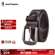 暇步士（Hush Puppies）【禮盒裝】皮帶男士頭層牛皮針扣腰帶新款褲腰帶送男友禮物送老公 高級咖HD-2171103W-502 110cm