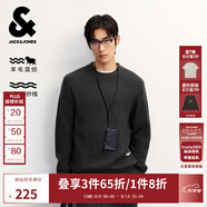 杰克·瓊斯（JACK&JONES）男裝25年秋冬季毛衣男士潮流圓領(lǐng)針織衫可機(jī)洗套頭打底衫羊毛衫 珍珠黑E39 XL 185