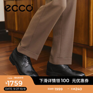愛步（ECCO）皮鞋男 德比鞋雕花布洛克皮鞋商務(wù)正裝鞋男鞋婚鞋 里斯622164 黑色62216401001 44