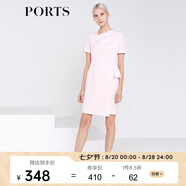 PORTS寶姿 夏裝新款不對稱(chēng)領(lǐng)Peplum連衣裙女LB8D131KWB008 粉色 XL (10)